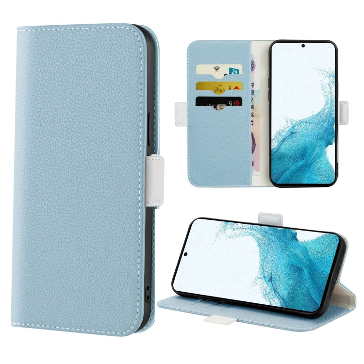 For Samsung Galaxy S22+ 5G Candy Color Litchi Texture Leather Phone Case