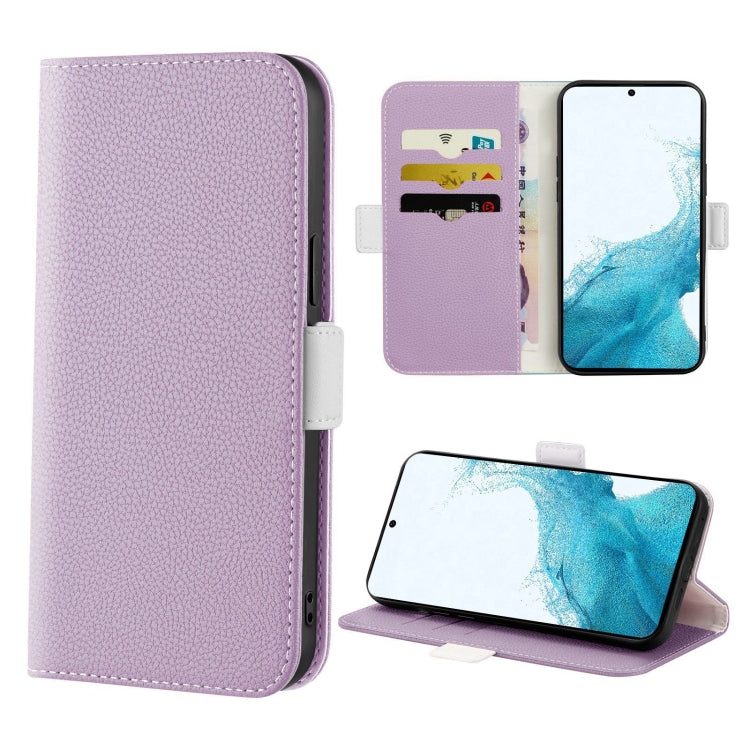 For Samsung Galaxy S22+ 5G Candy Color Litchi Texture Leather Phone Case