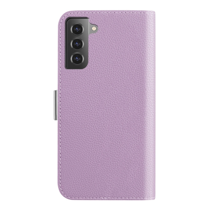 For Samsung Galaxy S22+ 5G Candy Color Litchi Texture Leather Phone Case