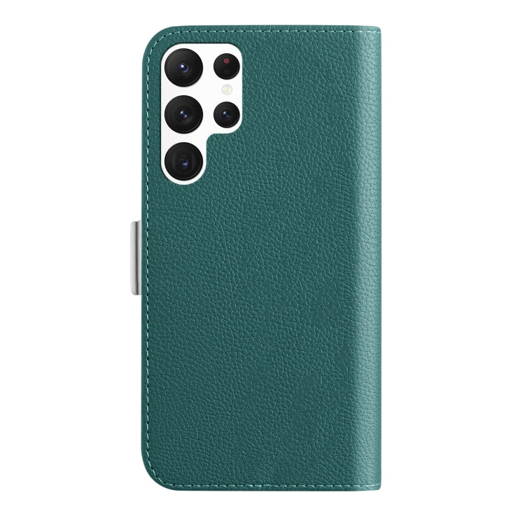 For Samsung Galaxy S22 Ultra 5G Candy Color Litchi Texture Leather Phone Case