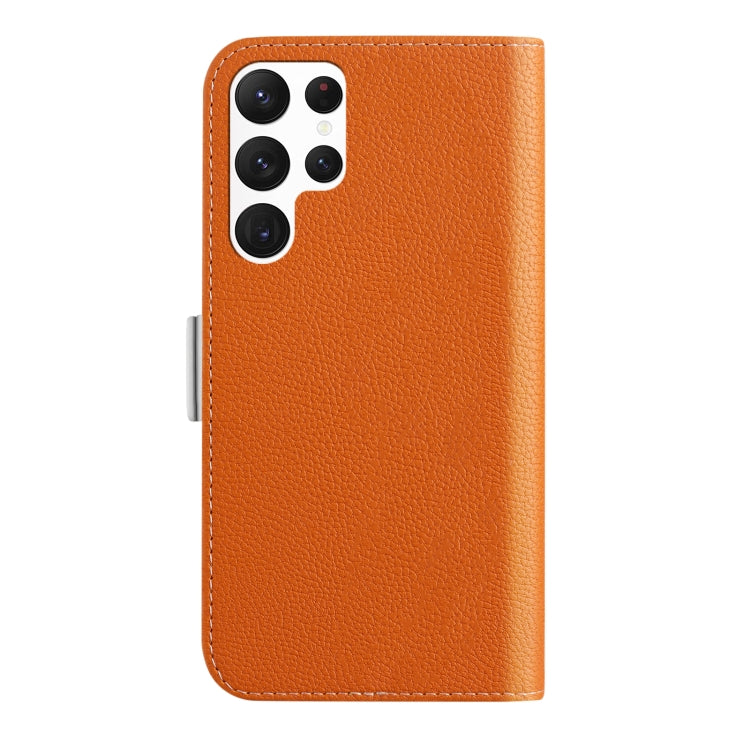 For Samsung Galaxy S22 Ultra 5G Candy Color Litchi Texture Leather Phone Case