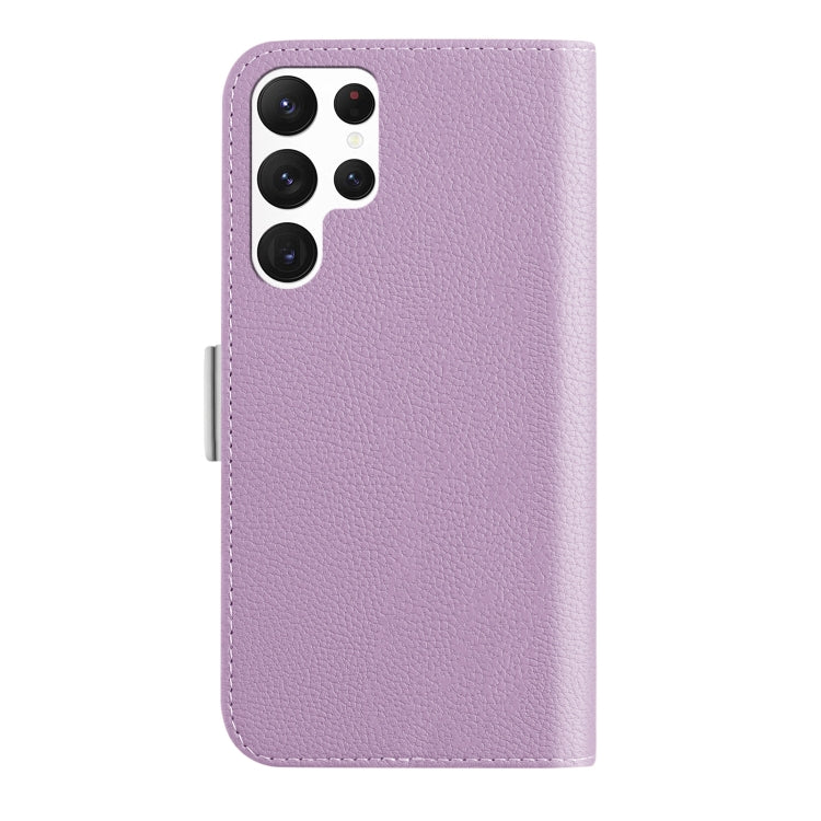 For Samsung Galaxy S22 Ultra 5G Candy Color Litchi Texture Leather Phone Case