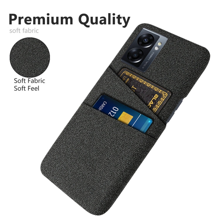 For OPPO A57 5G Cloth Coated Hard Plastic Card Slots Phone Case