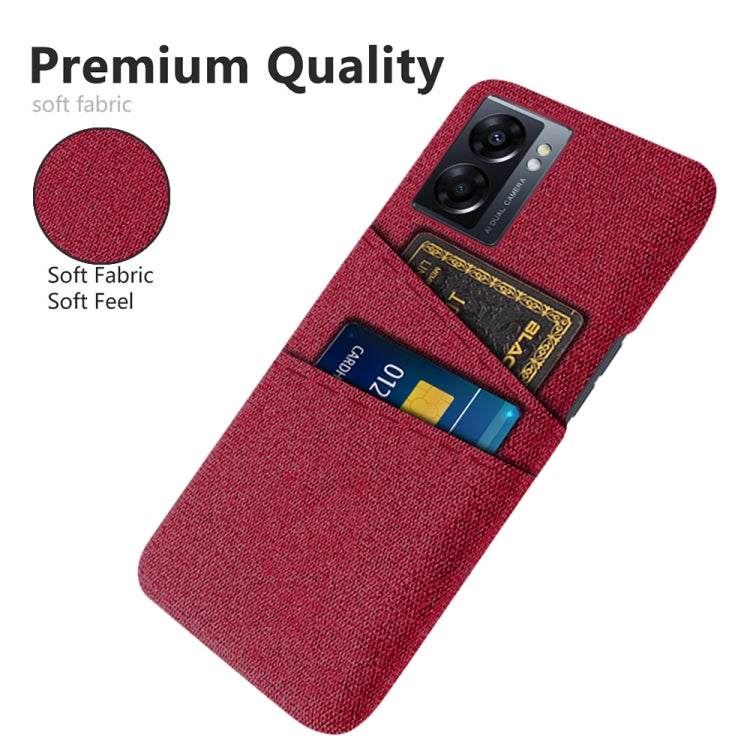 For OPPO A57 5G Cloth Coated Hard Plastic Card Slots Phone Case