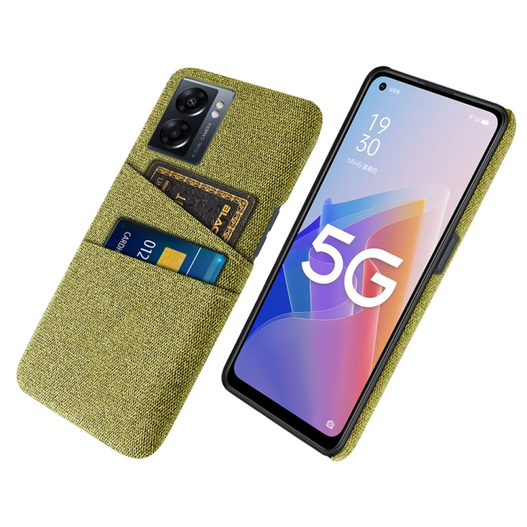 For OPPO A57 5G Cloth Coated Hard Plastic Card Slots Phone Case