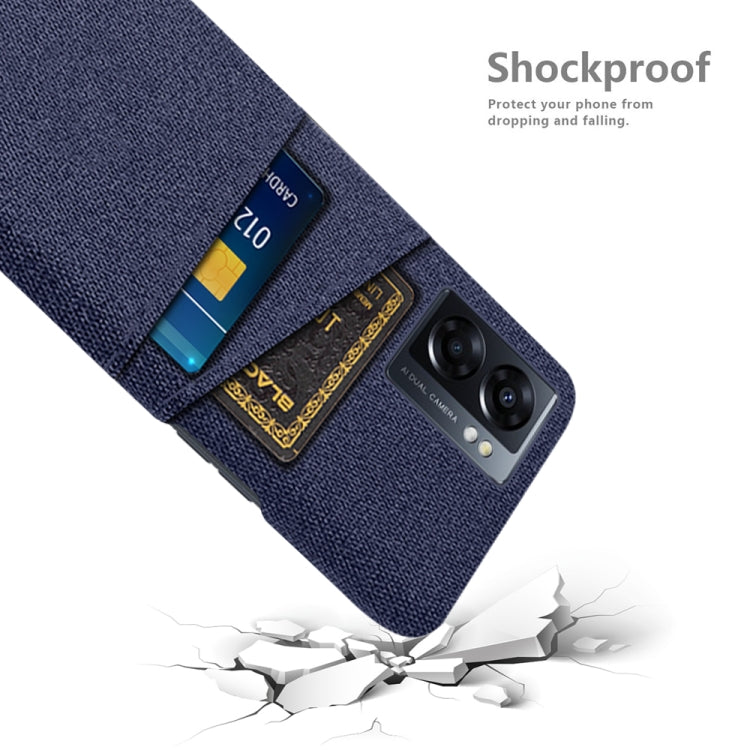 For OPPO A57 5G Cloth Coated Hard Plastic Card Slots Phone Case