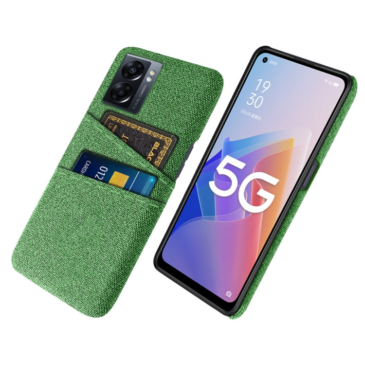 For OPPO A57 5G Cloth Coated Hard Plastic Card Slots Phone Case