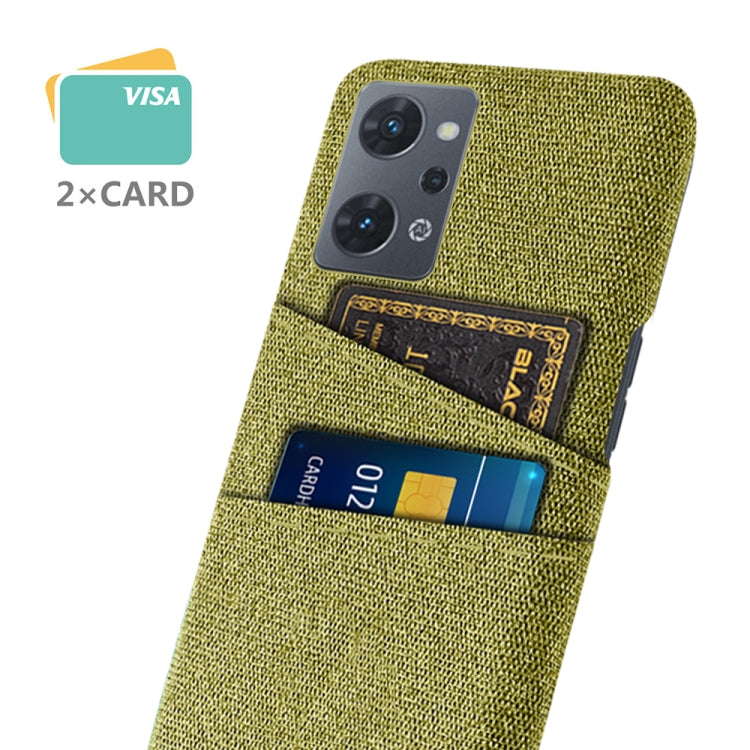 For OPPO Reno7 A Cloth Coated Hard Plastic Card Slots Phone Case