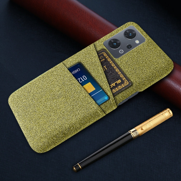 For OPPO Reno7 A Cloth Coated Hard Plastic Card Slots Phone Case