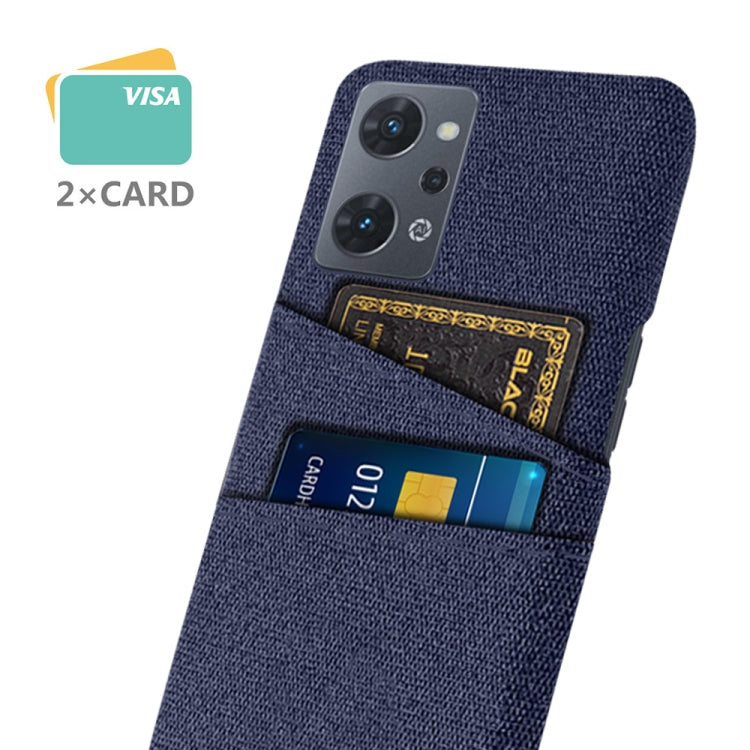 For OPPO Reno7 A Cloth Coated Hard Plastic Card Slots Phone Case