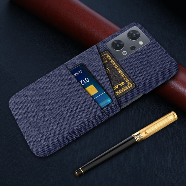 For OPPO Reno7 A Cloth Coated Hard Plastic Card Slots Phone Case