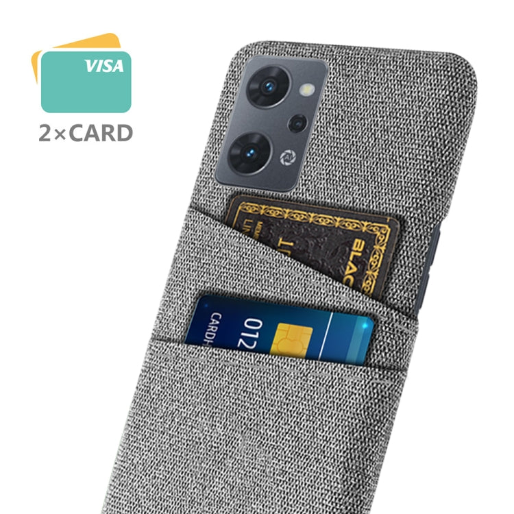 For OPPO Reno7 A Cloth Coated Hard Plastic Card Slots Phone Case