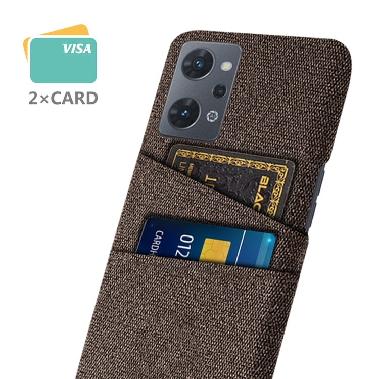 For OPPO Reno7 A Cloth Coated Hard Plastic Card Slots Phone Case