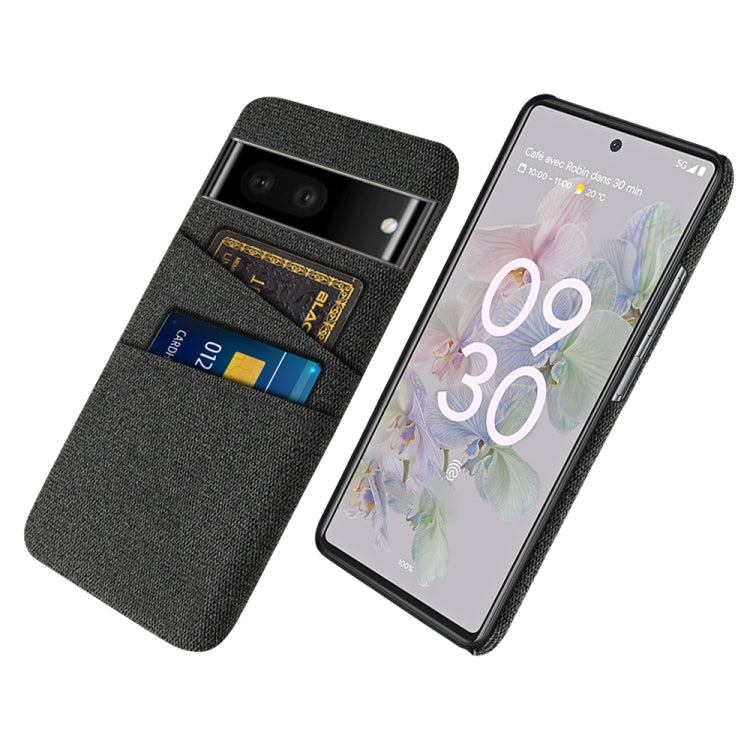 For Google Pixel 6a Cloth Coated Hard Plastic Card Slots Phone Case