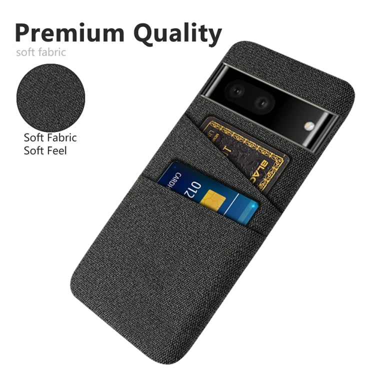 For Google Pixel 6a Cloth Coated Hard Plastic Card Slots Phone Case