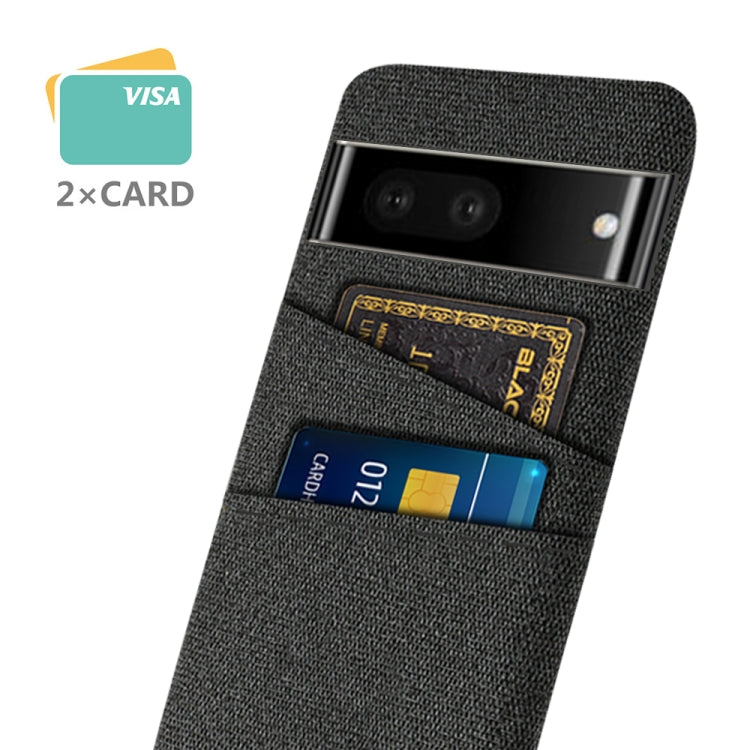 For Google Pixel 6a Cloth Coated Hard Plastic Card Slots Phone Case