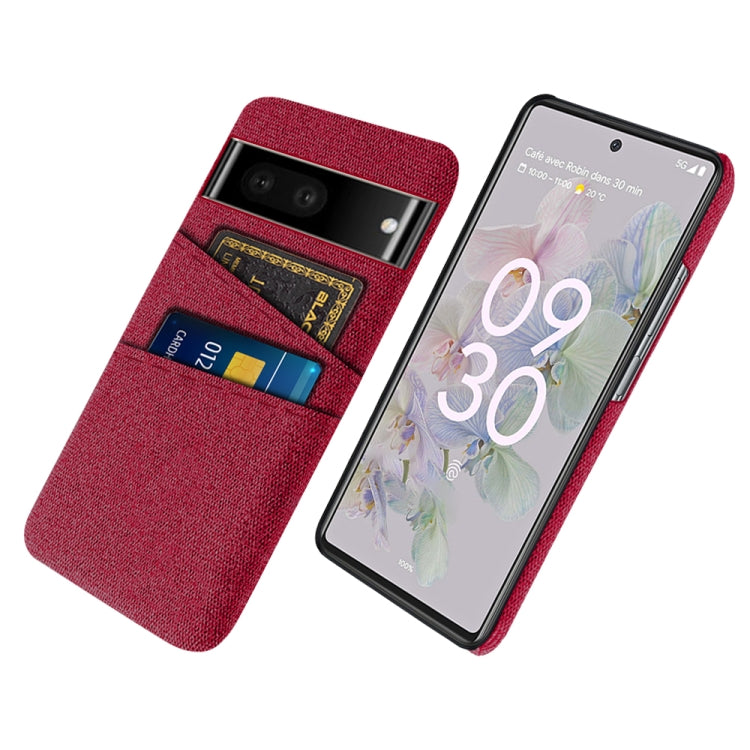 For Google Pixel 6a Cloth Coated Hard Plastic Card Slots Phone Case