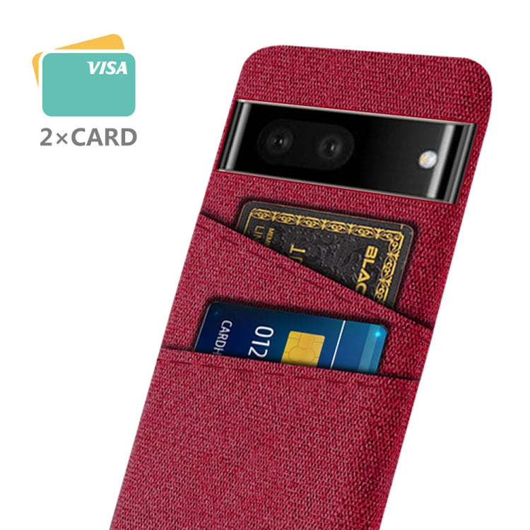 For Google Pixel 6a Cloth Coated Hard Plastic Card Slots Phone Case