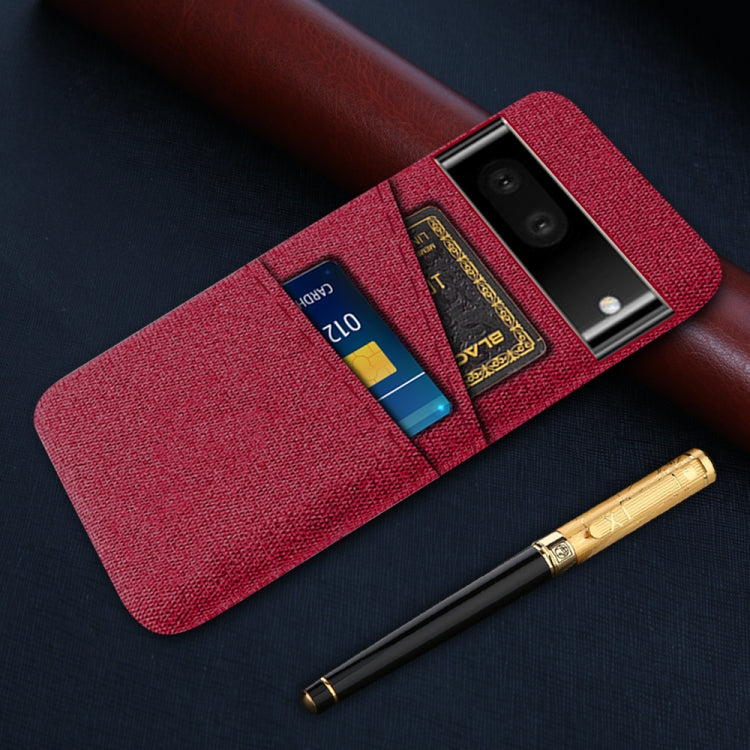 For Google Pixel 6a Cloth Coated Hard Plastic Card Slots Phone Case