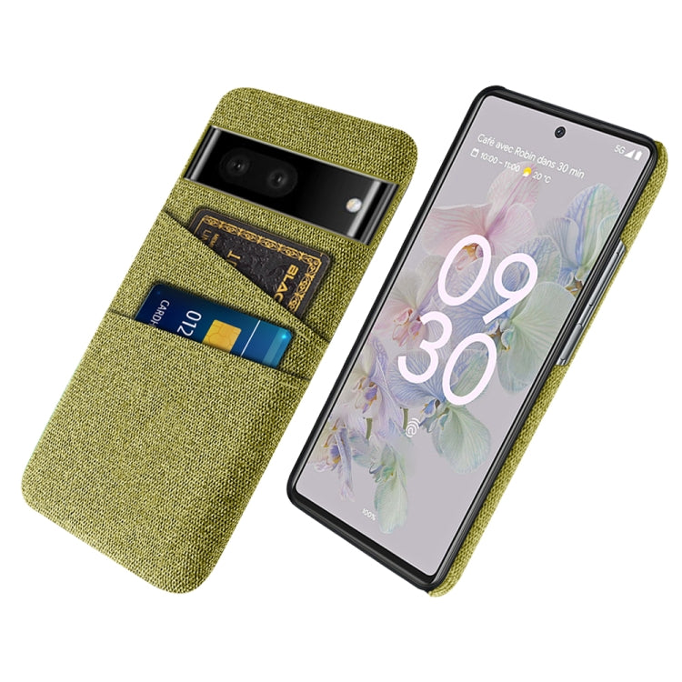 For Google Pixel 6a Cloth Coated Hard Plastic Card Slots Phone Case