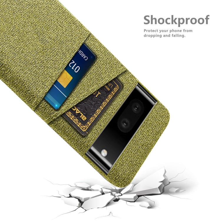 For Google Pixel 6a Cloth Coated Hard Plastic Card Slots Phone Case