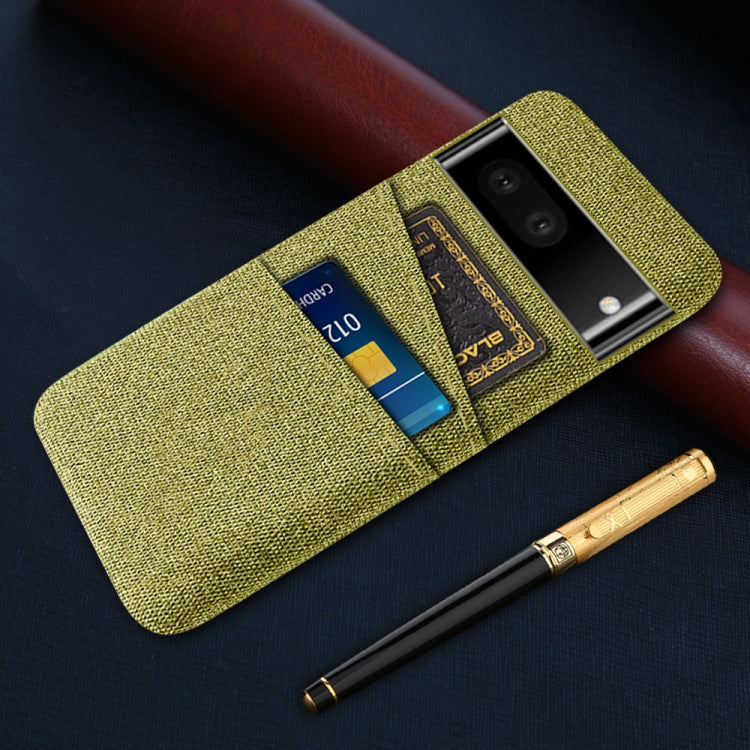 For Google Pixel 6a Cloth Coated Hard Plastic Card Slots Phone Case