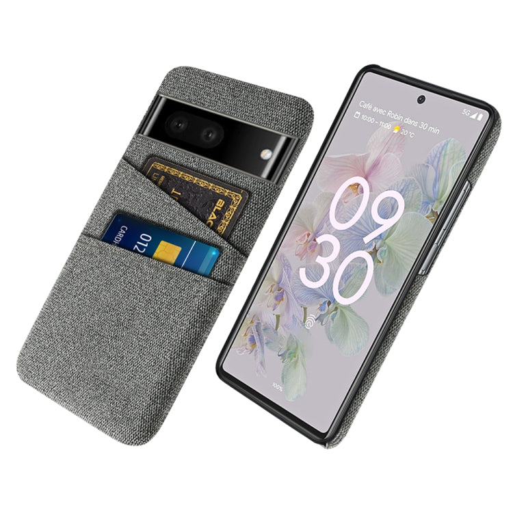 For Google Pixel 6a Cloth Coated Hard Plastic Card Slots Phone Case