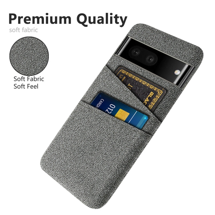 For Google Pixel 6a Cloth Coated Hard Plastic Card Slots Phone Case