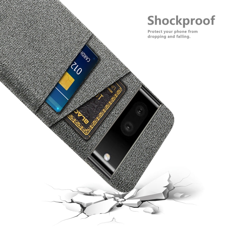 For Google Pixel 6a Cloth Coated Hard Plastic Card Slots Phone Case