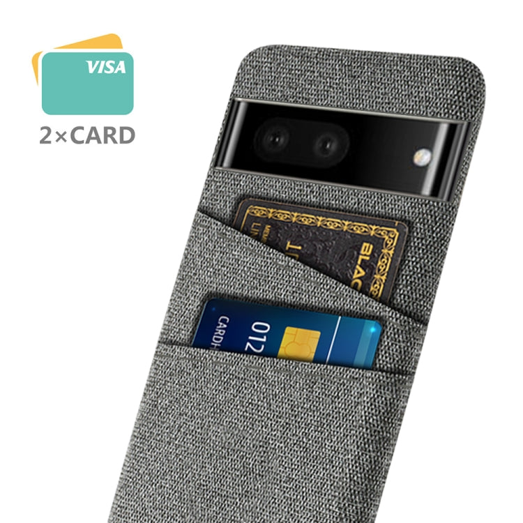 For Google Pixel 6a Cloth Coated Hard Plastic Card Slots Phone Case