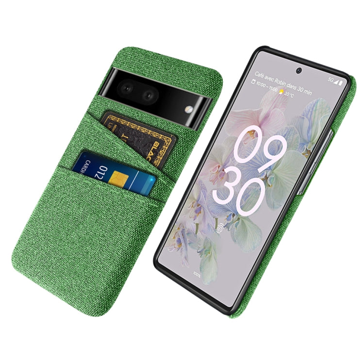 For Google Pixel 6a Cloth Coated Hard Plastic Card Slots Phone Case