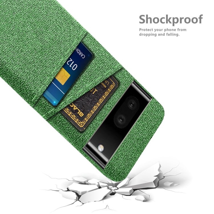 For Google Pixel 6a Cloth Coated Hard Plastic Card Slots Phone Case