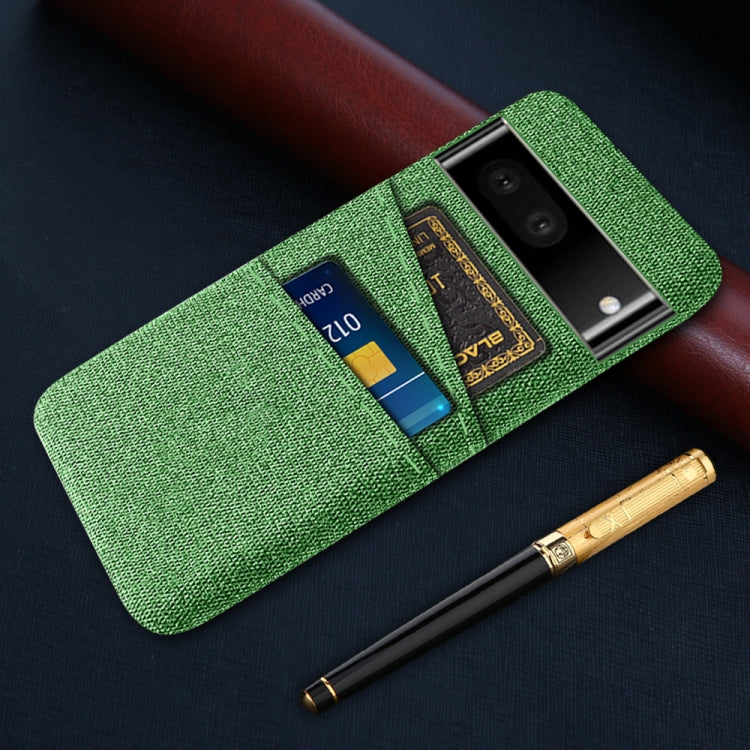 For Google Pixel 6a Cloth Coated Hard Plastic Card Slots Phone Case