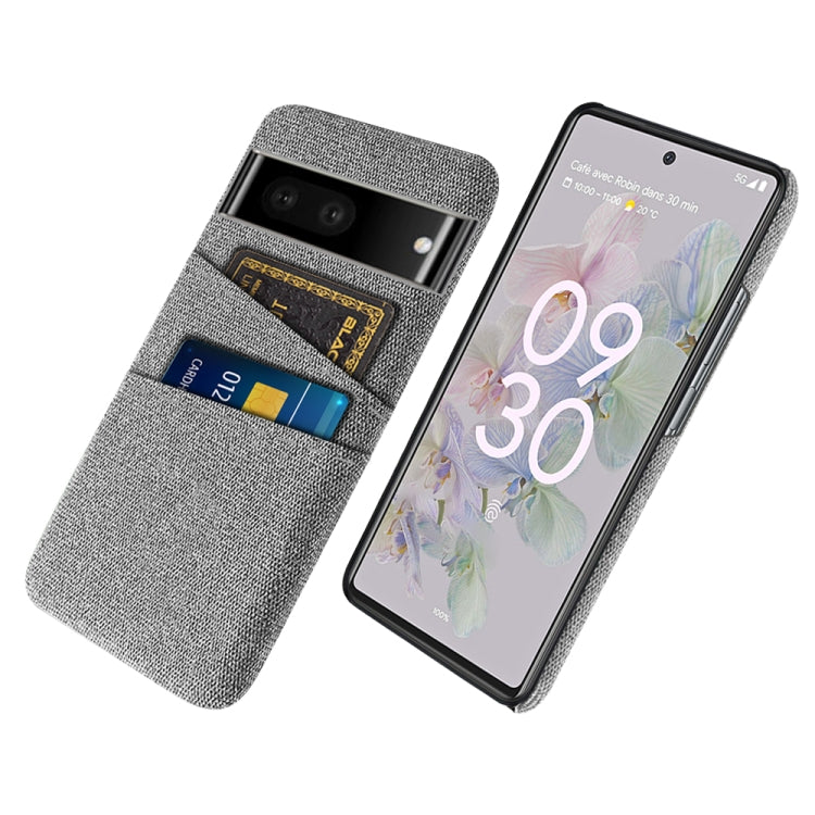 For Google Pixel 6a Cloth Coated Hard Plastic Card Slots Phone Case