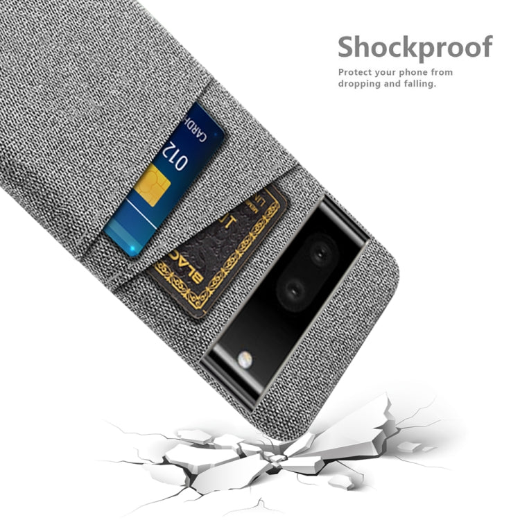 For Google Pixel 6a Cloth Coated Hard Plastic Card Slots Phone Case