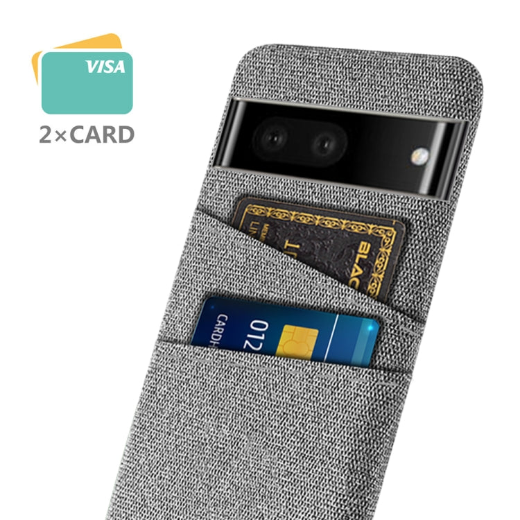 For Google Pixel 6a Cloth Coated Hard Plastic Card Slots Phone Case