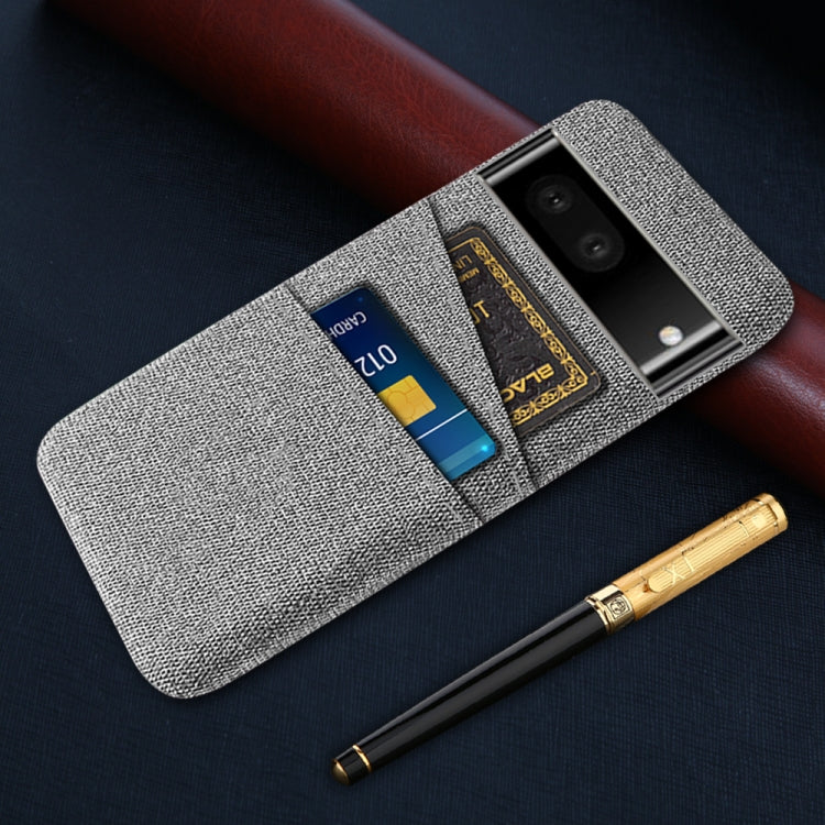 For Google Pixel 6a Cloth Coated Hard Plastic Card Slots Phone Case