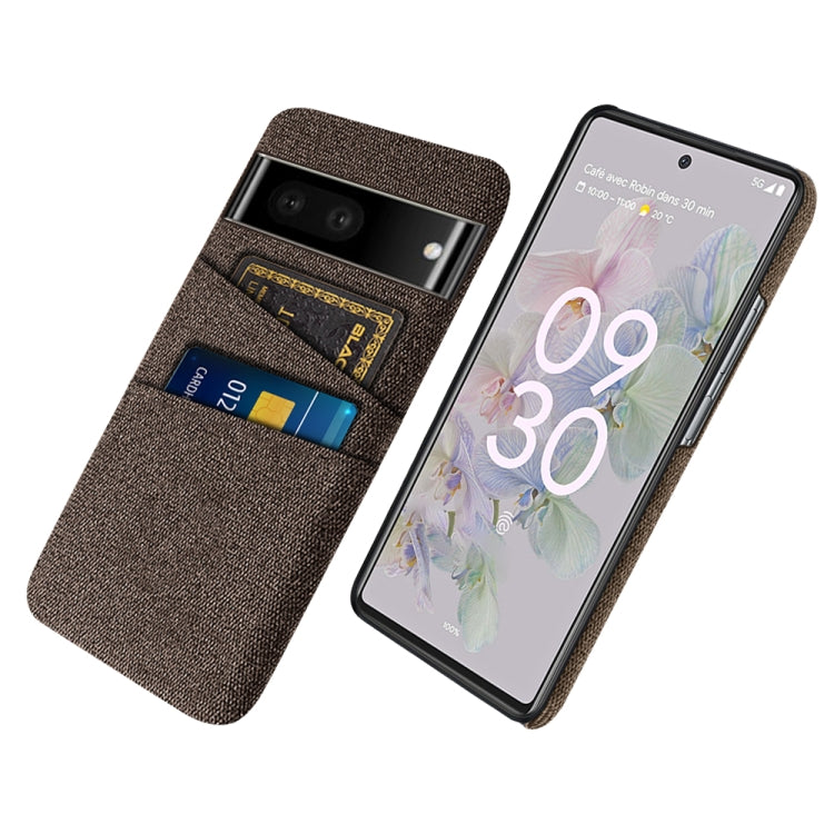 For Google Pixel 6a Cloth Coated Hard Plastic Card Slots Phone Case