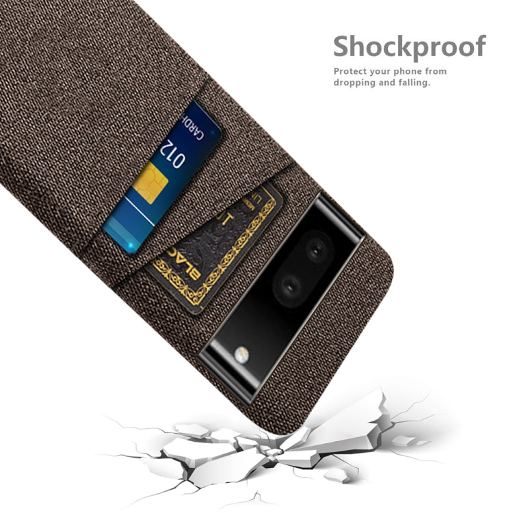 For Google Pixel 6a Cloth Coated Hard Plastic Card Slots Phone Case