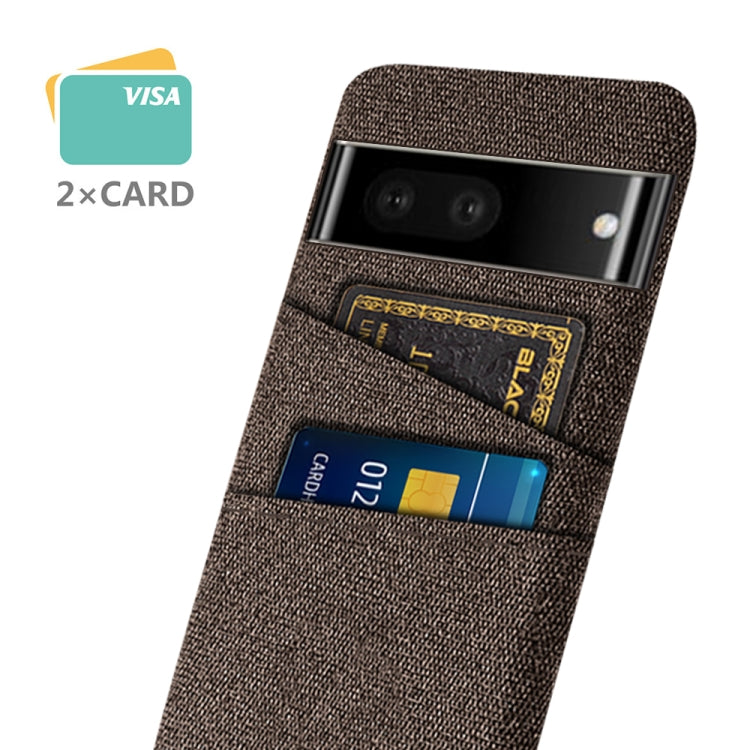 For Google Pixel 6a Cloth Coated Hard Plastic Card Slots Phone Case