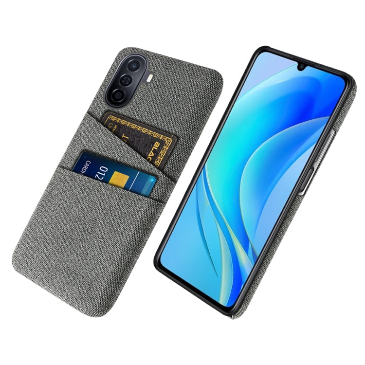For Huawei Enjoy 50 Cloth Coated Hard Plastic Card Slots Phone Case
