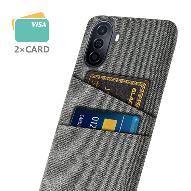 For Huawei Enjoy 50 Cloth Coated Hard Plastic Card Slots Phone Case