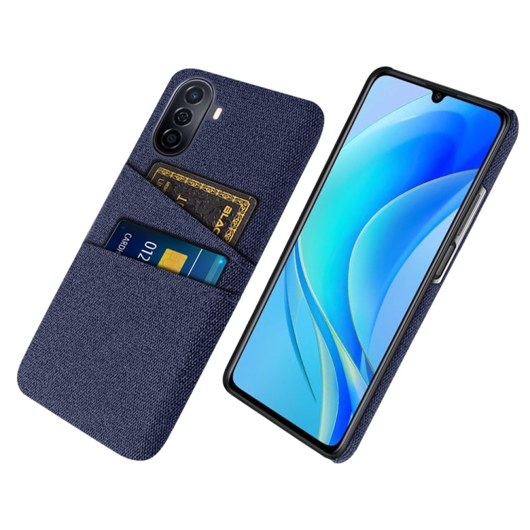 For Huawei Enjoy 50 Cloth Coated Hard Plastic Card Slots Phone Case