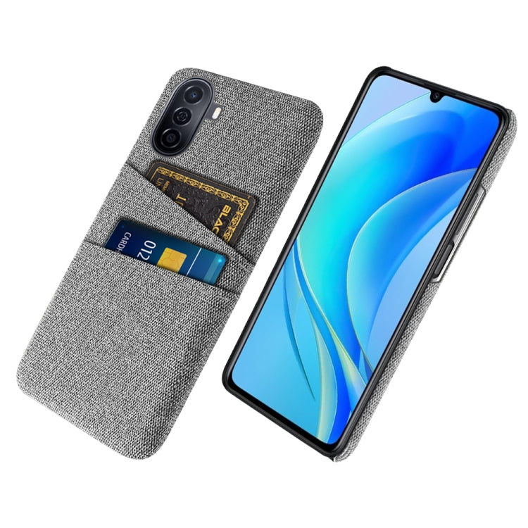 For Huawei Enjoy 50 Cloth Coated Hard Plastic Card Slots Phone Case