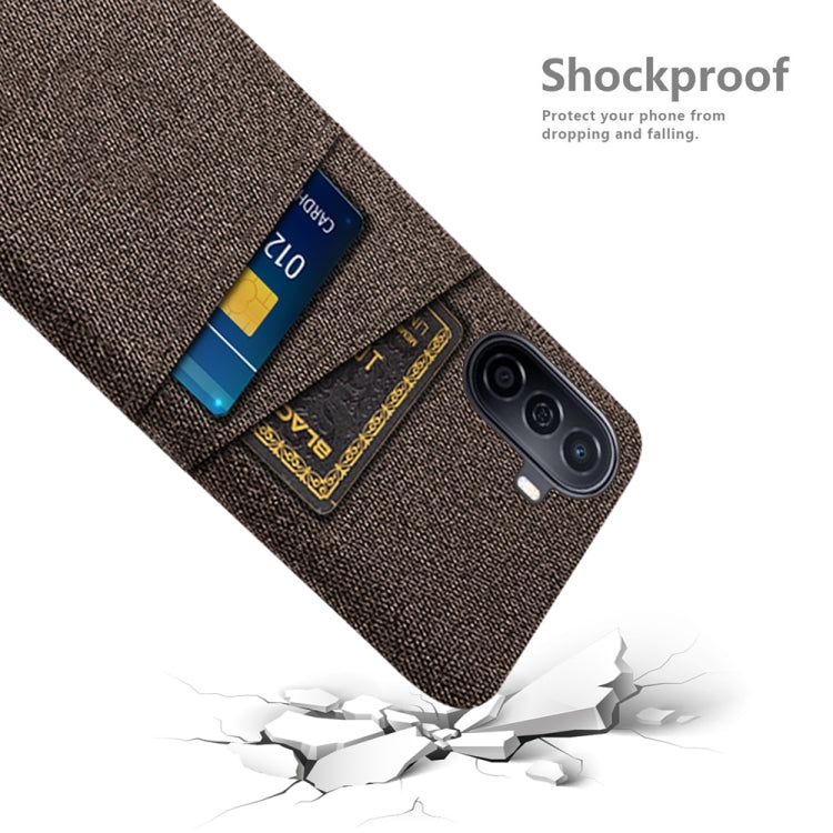 For Huawei Enjoy 50 Cloth Coated Hard Plastic Card Slots Phone Case