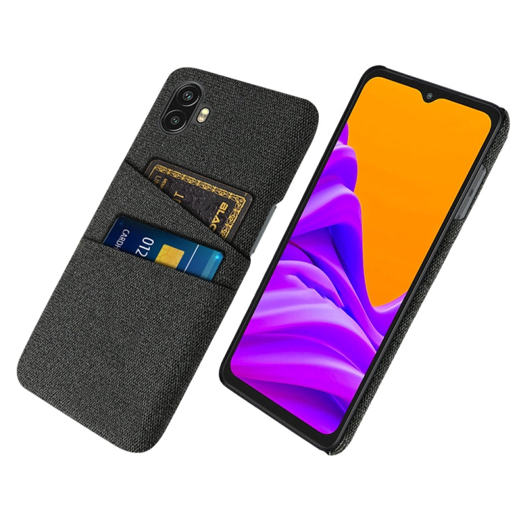 For Samsung Galaxy Xcover6 Pro Cloth Coated Hard Plastic Card Slots Phone Case