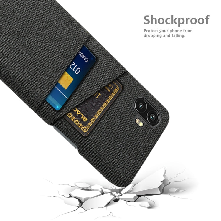 For Samsung Galaxy Xcover6 Pro Cloth Coated Hard Plastic Card Slots Phone Case