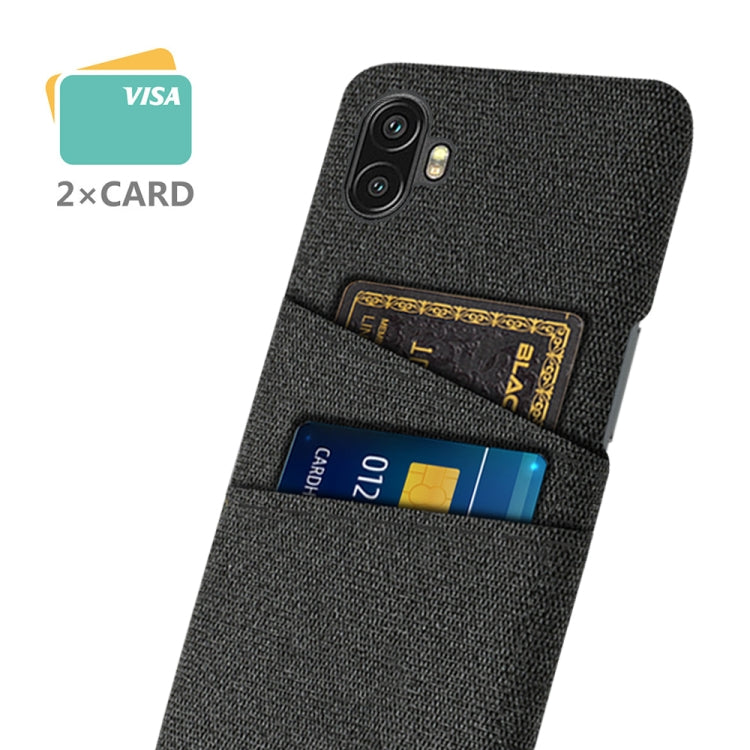 For Samsung Galaxy Xcover6 Pro Cloth Coated Hard Plastic Card Slots Phone Case