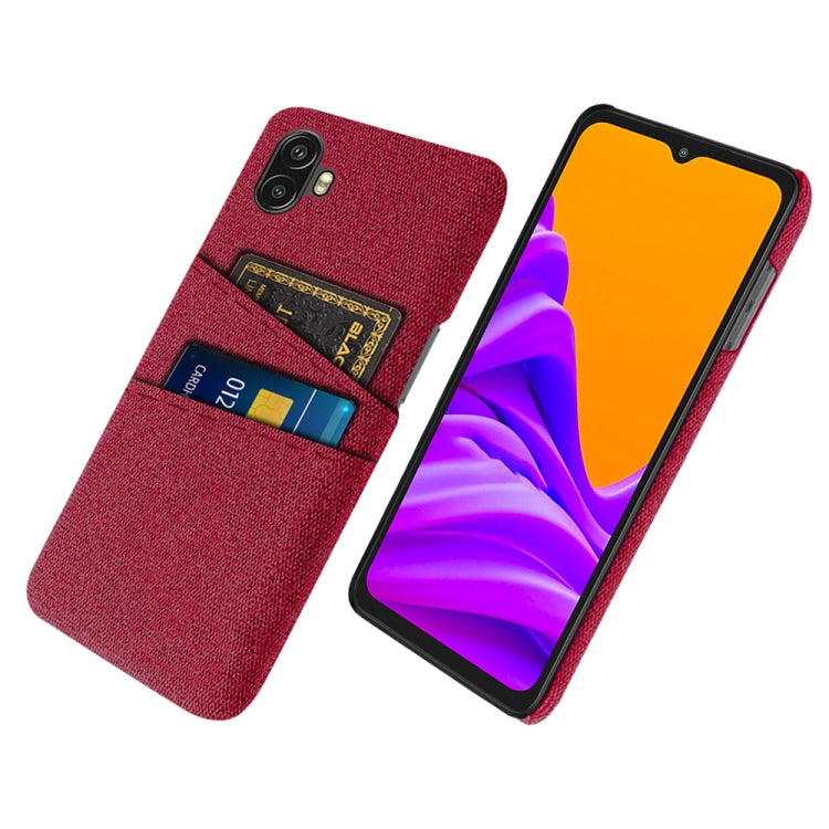For Samsung Galaxy Xcover6 Pro Cloth Coated Hard Plastic Card Slots Phone Case
