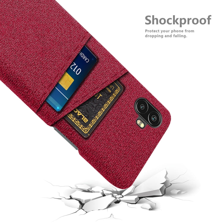 For Samsung Galaxy Xcover6 Pro Cloth Coated Hard Plastic Card Slots Phone Case
